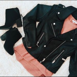 BLANKNYC Black Vegan Leather Moto Jacket